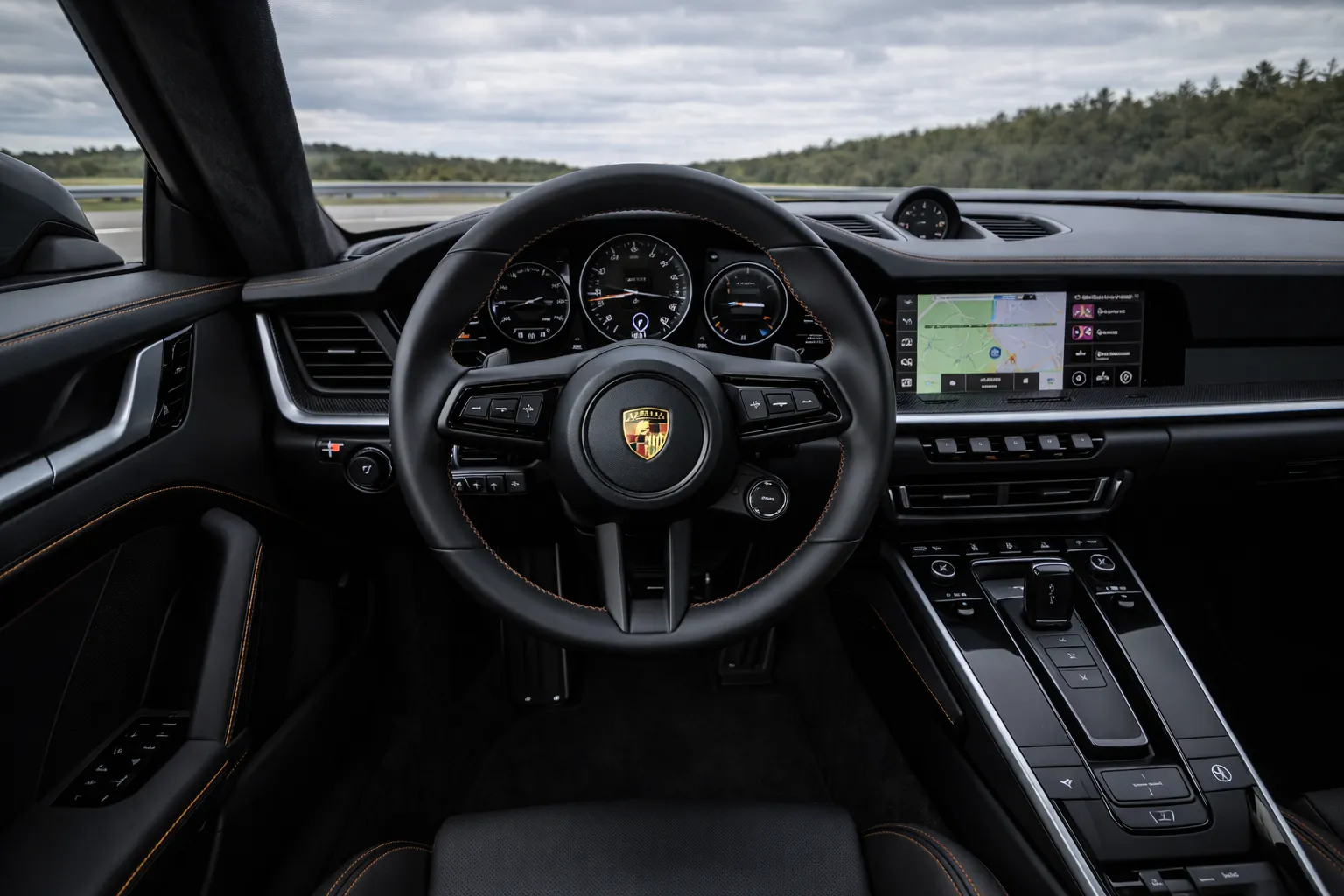 porsche carbon steering wheel detail interior materials
