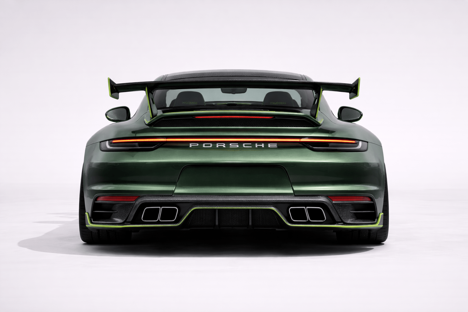 Rear design of a bespoke Porsche build with OEM plus discipline