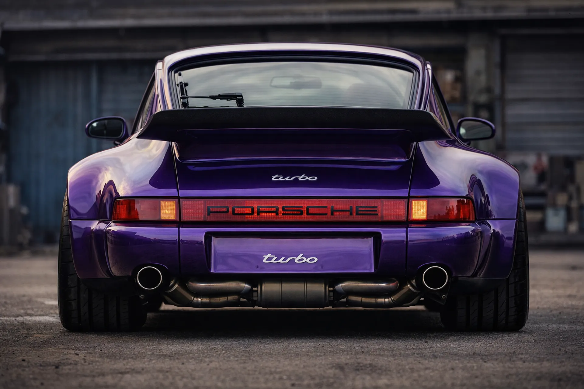 Porsche 964 Turbo reimagined rear hero view by Micarja Racing
