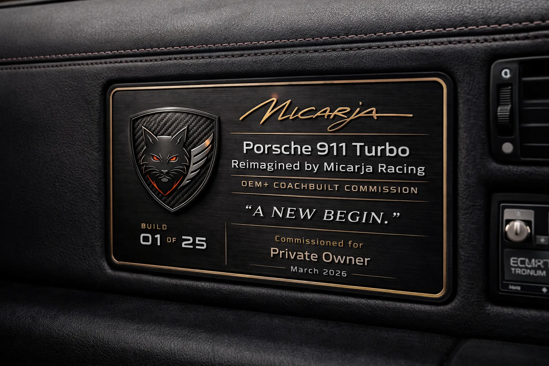 Porsche 964 Turbo reimagined build plaque