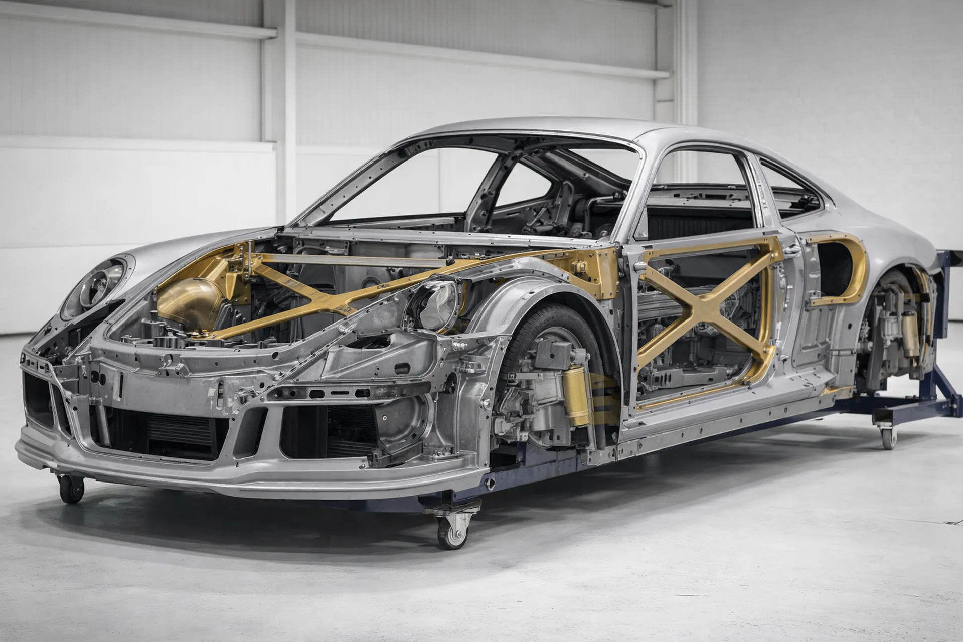 Porsche 991.2 Turbo S with structural reinforcement during bespoke build