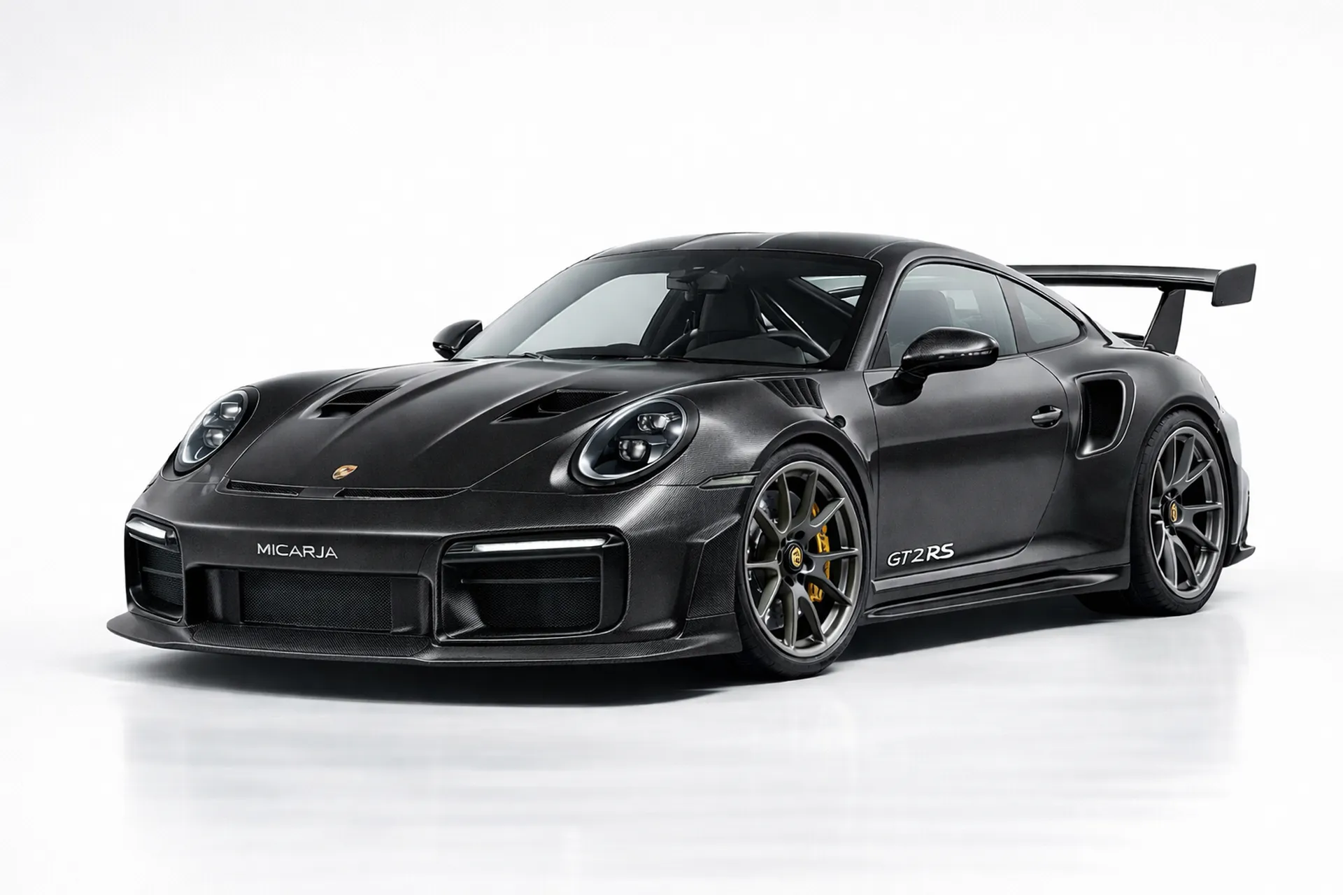 Porsche GT2 RS coachbuild rear low macro showing titanium exhaust integration