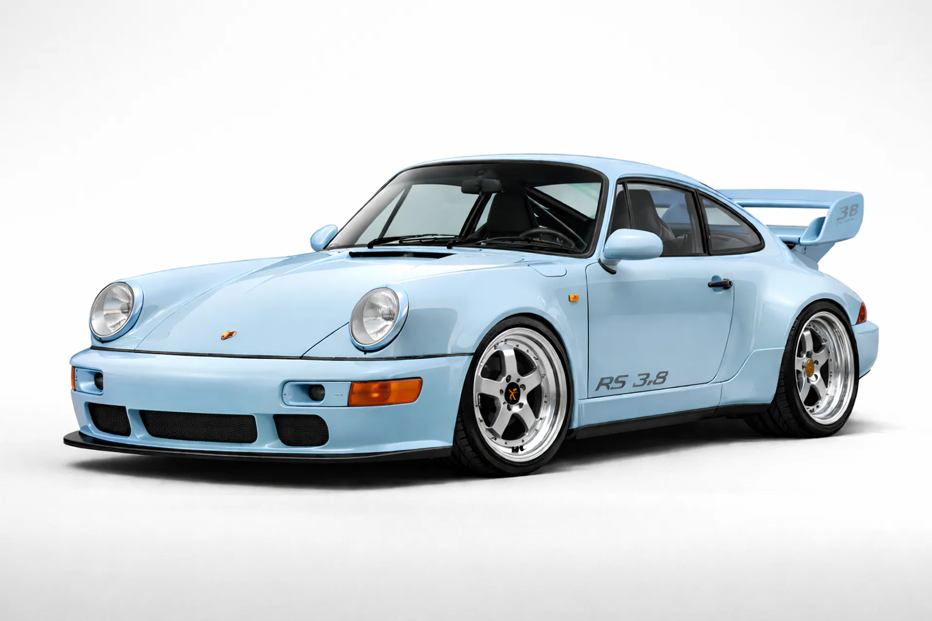 Porsche wheel fitment on a Porsche 964 Carrera RS 3.8 front view