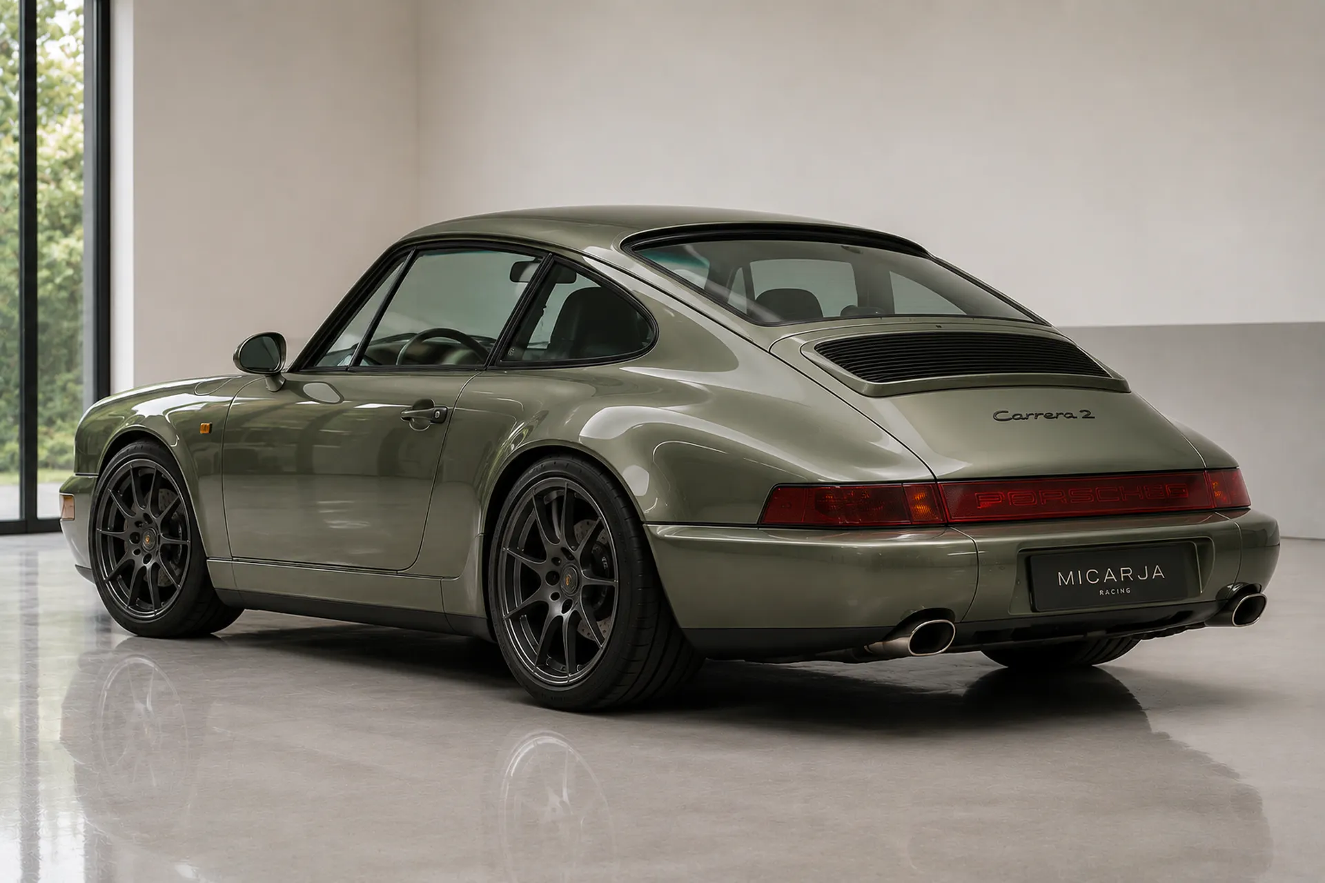 Porsche 964 C2 4.0 NA rear three quarter view with OEM+ coachbuilt proportions