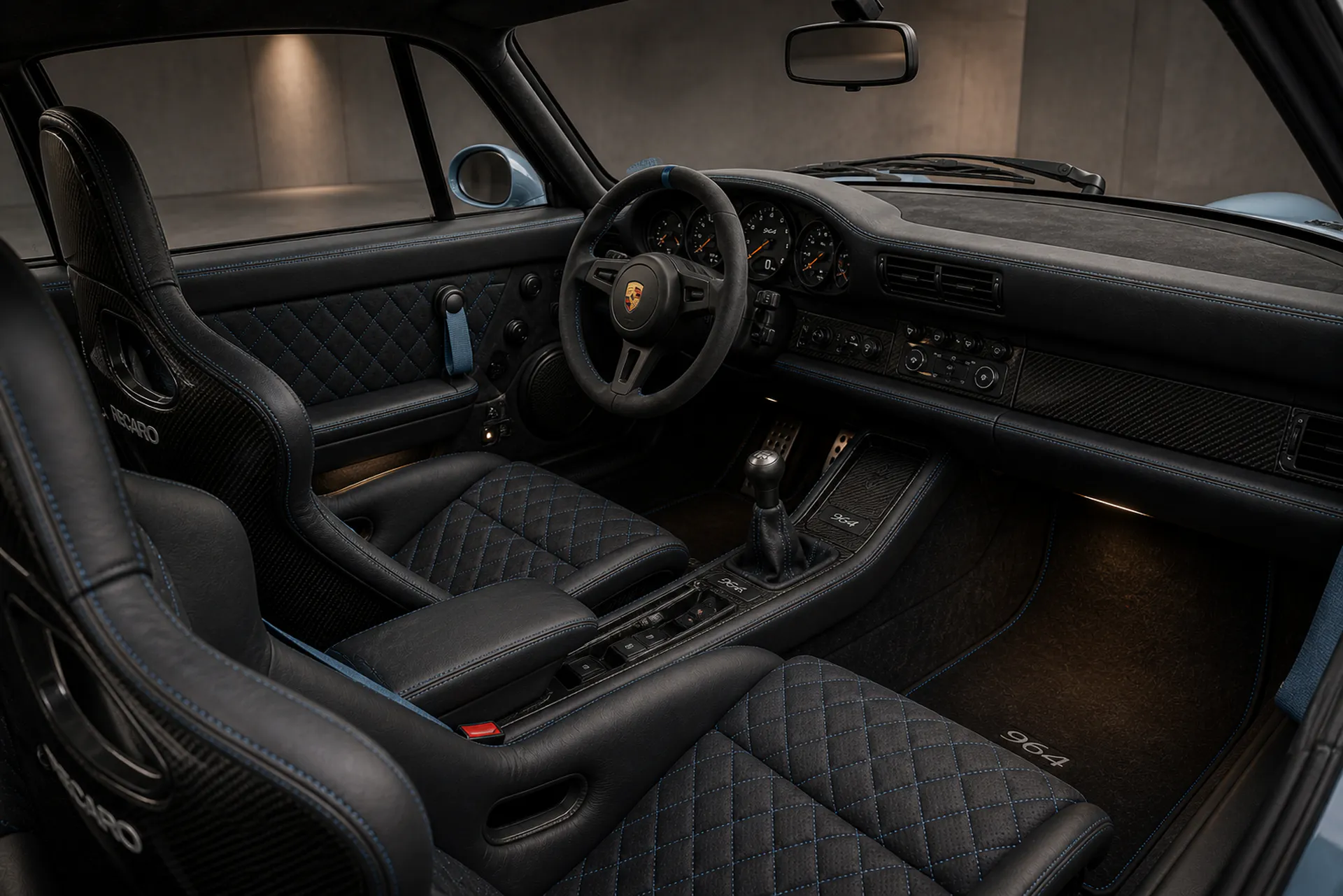 OEM+ Porsche interior leather stitching refinement
